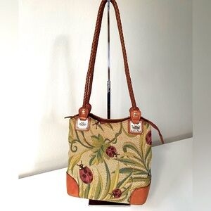 Marc Chantal Tapestry Lady Bug handbag.